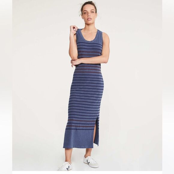 Sundry Synthetic Stripes Racerback Midi Dress in Blue 1 - Picture 9 of 9